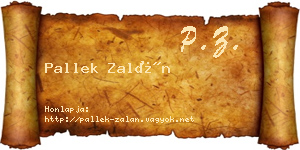 Pallek Zalán névjegykártya